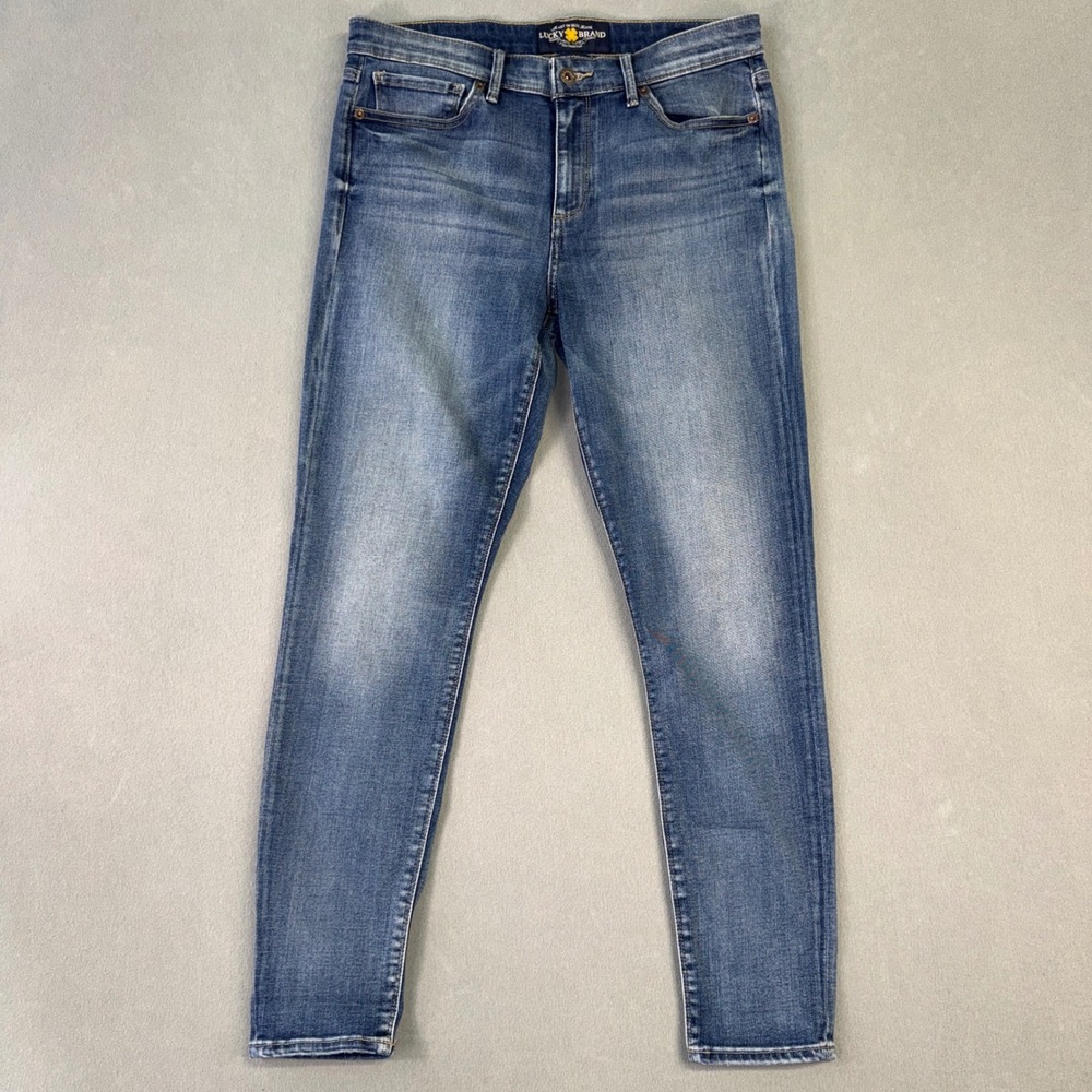 Lucky Brand Ava Skinny Jeans Womens 10 30 Medium Wash Blue Denim Mid Rise Pants